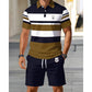 👕 2026 Sale — Over 46,000 Sold!🔥 Men's Striped T-Shirt & Shorts  2-Piece Set