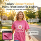 🌼 2026 Sale — Over 78,000 Sold!🔥Unisex Vintage Washed Daisy Print Loose Fit T-Shirt