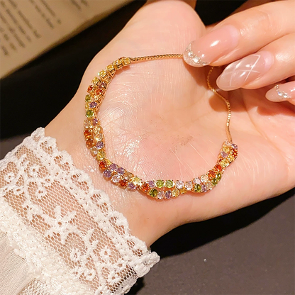 💎 2026 Sale — Over 26,000 Sold! Buy 1 Get 1 Free💎Retro Crossover Twisted Multicolor Zircon Adjustable Bracelet for Women