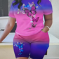 🦋 2026 Sale — Over 87,000 Sold!🔥 Women's Casual Butterfly Print Top and Shorts Set