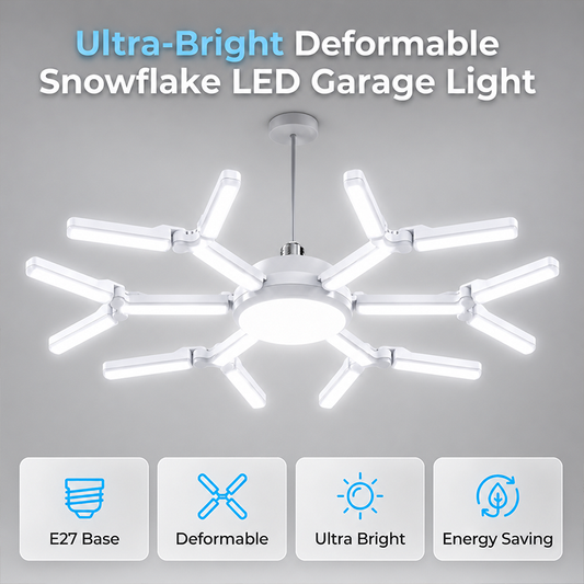 💡 2026 Sale — Over 47,000 Sold! ❄️ Deformable Snowflake LED Garage Light – Ultra-Bright & Adjustable Panels 🛠️