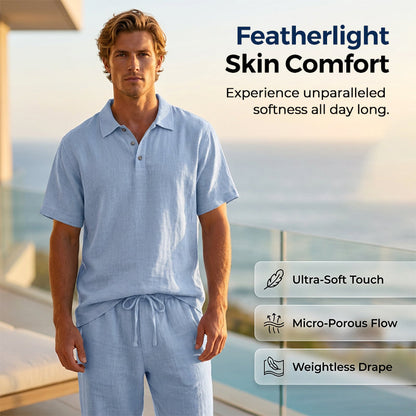 🎉 2026 Sale — Over 58,000 Sold!💞Men's Casual Linen Blend Shirt and Pants Set Loose Fit Beach Wear