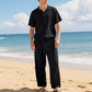 🎉 2026 Sale — Over 58,000 Sold!💞Men's Casual Linen Blend Shirt and Pants Set Loose Fit Beach Wear