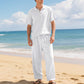 🎉 2026 Sale — Over 58,000 Sold!💞Men's Casual Linen Blend Shirt and Pants Set Loose Fit Beach Wear