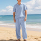 🎉 2026 Sale — Over 58,000 Sold!💞Men's Casual Linen Blend Shirt and Pants Set Loose Fit Beach Wear