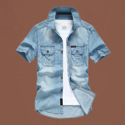 🎉 2026 Sale — Over 19,000 Sold!💞 Men's Washed Denim Shirt – Classic Style, All-Day Comfort 👕