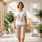🎉 2026 Sale — Over 49,000 Sold! 👗 Women Casual Two Piece Set V-Neck Tee and Cropped Pants – Relaxed Fit & Premium Skin-Friendly Fabric ✨