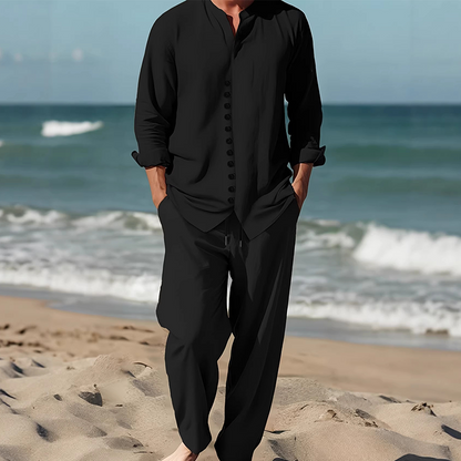 🎉 2026 Sale — Over 56,000 Sold! 👔 Men's Minimalist Casual Shirt & Pants Set 🩳