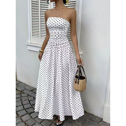🎉 2026 Sale — Over 46,000 Sold!💞 Women's Off-Shoulder Polka Dot Dress – Timeless Charm Meets Modern Grace 🌸