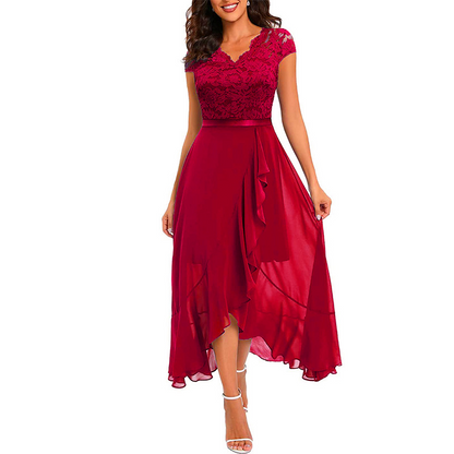 🎉 2026 Sale — Over 22,000 Sold! 💞 Elegant Lace Evening Dress – Stunning High-Low Silhouette 🌸