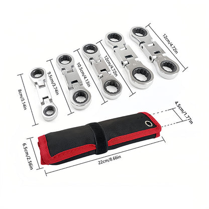 🎉 2026 Sale — Over 68,000 Sold!💞 Compact Double-Ended Flex Ratchet Wrench Set – Reach Any Bolt with Ease 🔧