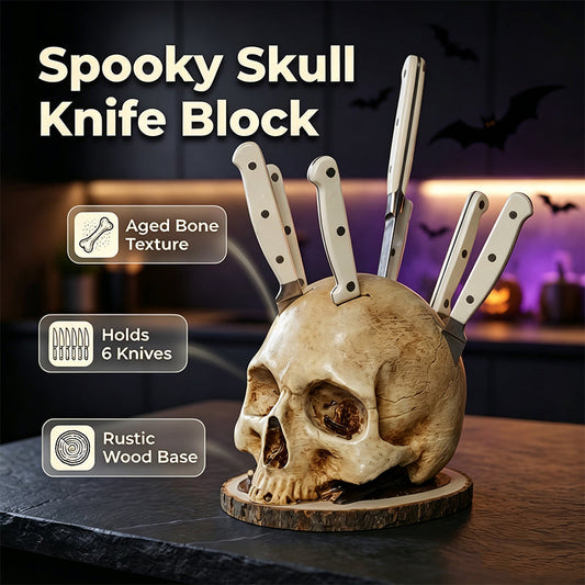 🎉 2026 Sale — Over 71,000 Sold!💞 Funny Skull Knife Holder for Kitchen Storage – Spooky & Functional 💀