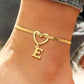 🎉 2026 Sale — Over 25,000 Sold! 💖 Heart Initial Anklet Snake Chain – Personalized Charm ❤️
