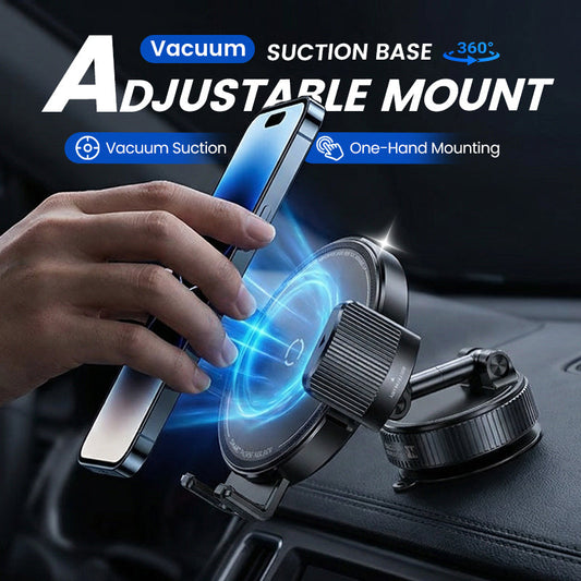 ） 🎉 2026 Sale — Over 61,000 Sold! 🚗 Adjustable Magnetic Car Mount with Vacuum Suction Base – 1080° Rotation 🧲