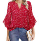 🎉 2026 Sale — Over 43,000 Sold! 👚 Women's 3/4 Sleeve Chiffon Blouse – Elegant V-Neck Design 💼