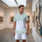 🎉 2026 Sale — Over 53,000 Sold! 👕 Men's Casual Short Sleeve Top & Shorts Set – Geometric Pattern Design 🌿