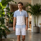 🎉 2026 Sale — Over 53,000 Sold! 👕 Men's Casual Short Sleeve Top & Shorts Set – Geometric Pattern Design 🌿