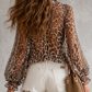 🎉 2026 Sale — Over 14,000 Sold 👕 Leopard V-Neck Tie Front Top – Wild Feminine 🐆