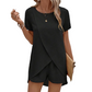 🎉 2026 Sale — Over 18,000 Sold 👗 Solid Color Short Sleeve Wrap Top & Shorts Set 🌸