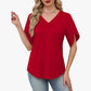 🎉 2026 Sale — Over 47,000 Sold! 👚 V-Neck Flutter Sleeve Blouse – Soft Feminine Breeze 🌸