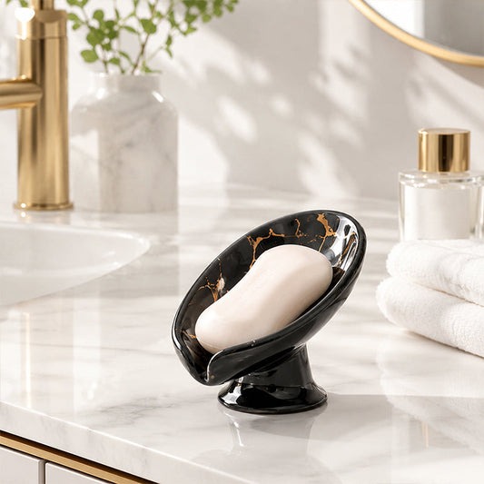 🎉 2026 Sale — Over 61,000 Sold!🧼Ceramic Self-Draining Leaf Soap Dish – Elegant, Stable Pedestal 🍃