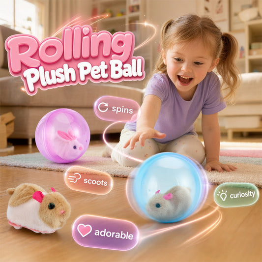 🎉 2026 Sale — Over 39,000 Sold!🐭Interactive Plush Animal Rolling Ball – Electric, Safe, Fun for Kids & Cats 🎾