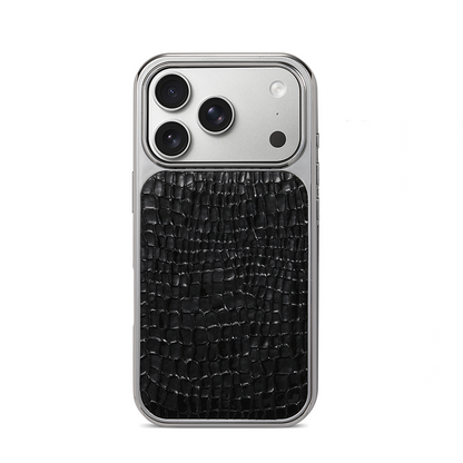 🎉 2026 Sale — Over 81,000 Sold! 📱 Alligator Pattern Slim Phone Case – Electroplated Metallic Frame 🐊