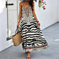 🎉 2026 Sale — Over 32,000 Sold!🐆 Women's Animal Print Backless Halter Maxi Dress 🌴
