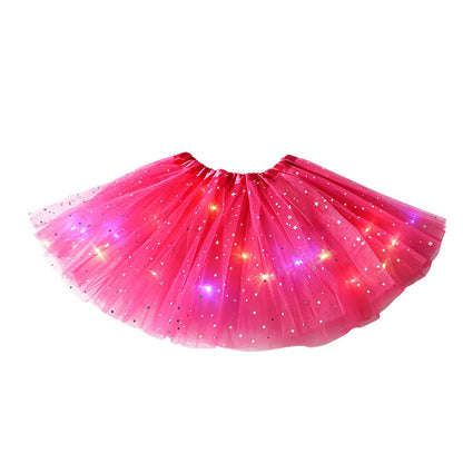 🎉 2026 Sale — Over 37,000 Sold! 💞 LED Light Up Sequin Tutu Skirt Star Mesh Princess Skirt for Girls and Adults