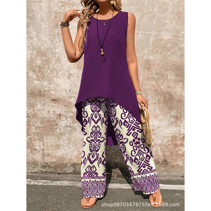 🎉 2026 Sale — Over 35,000 Sold!🌿 Women's Casual Sleeveless Top & Wide-Leg Pants Set 🌊