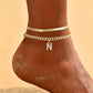 🎉 2026 Sale — Over 22,000 Sold! 💞 Dainty Layered Gold Initial Anklets for Women – Summer Charm 🌸