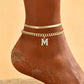 🎉 2026 Sale — Over 22,000 Sold! 💞 Dainty Layered Gold Initial Anklets for Women – Summer Charm 🌸