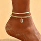 🎉 2026 Sale — Over 22,000 Sold! 💞 Dainty Layered Gold Initial Anklets for Women – Summer Charm 🌸