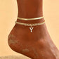 🎉 2026 Sale — Over 22,000 Sold! 💞 Dainty Layered Gold Initial Anklets for Women – Summer Charm 🌸