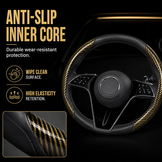 🎉 2026 Sale — Over 27,000 Sold! 💞 Universal Carbon Fiber Steering Wheel Cover – Sporty Upgrade 🌸
