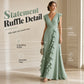 🎉 2026 Sale — Over 29,000 Sold! 💞 Women's V-Neck Ruffled Chiffon Maxi Dress – Effortless Elegance 🌸