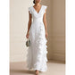 🎉 2026 Sale — Over 29,000 Sold! 💞 Women's V-Neck Ruffled Chiffon Maxi Dress – Effortless Elegance 🌸