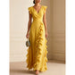 🎉 2026 Sale — Over 29,000 Sold! 💞 Women's V-Neck Ruffled Chiffon Maxi Dress – Effortless Elegance 🌸