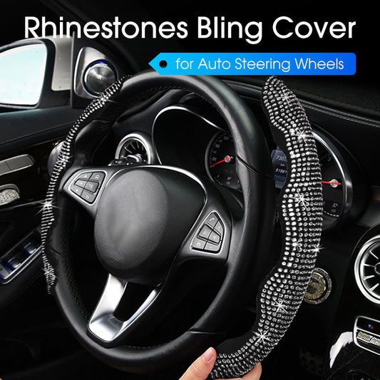 🎉 2026 Sale — Over 17,000 Sold! 💞 Rhinestones Bling Cover for Auto Steering Wheels – Sparkle on Every Drive 🌸