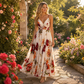 🎉 2026 Sale — Over 36,000 Sold! 💞 Women's Printed Spaghetti Strap Maxi Dress – Summer Garden Elegance 🌸