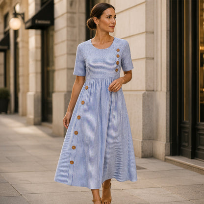🎉 2026 Sale — Over 28,000 Sold! 💞 Women's Casual Striped Relaxed Fit Dress