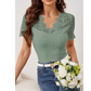 🎉 2026 Sale — Over 20,000 Sold! 💞 Women's Slim-Fit V-Neck Lace Short-Sleeve Top