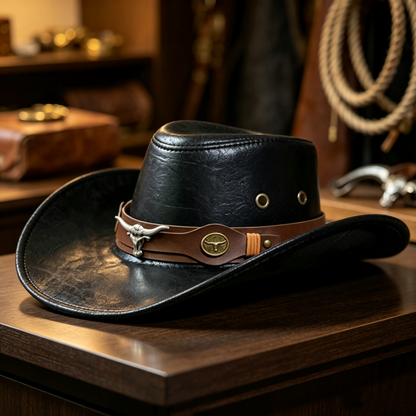 🎉 2026 Sale — Over 16,000 Sold! 💞 Vintage Wide Brim Cowboy Hat with Strap