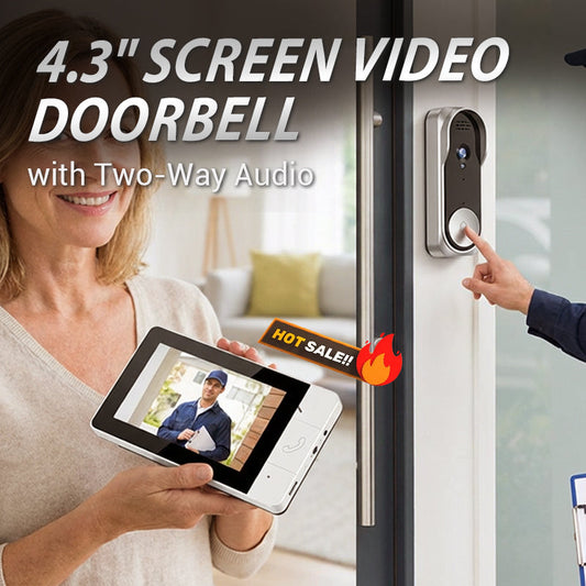 4.3" Screen Video Doorbell with Two-Way Audio