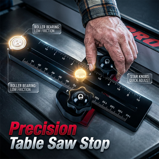 🎉 2026 Sale — Over 26 300 Sold!🪵 Precision Table Saw Stop with Dual Scale & Roller Guide