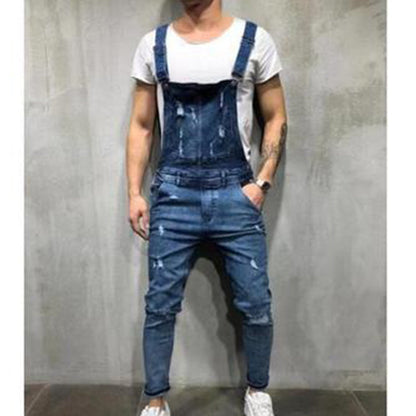 🎉 2026 Sale — Over 27,000 Sold! 💞 Men's Denim Overalls Distressed Ripped Bib Jumpsuits