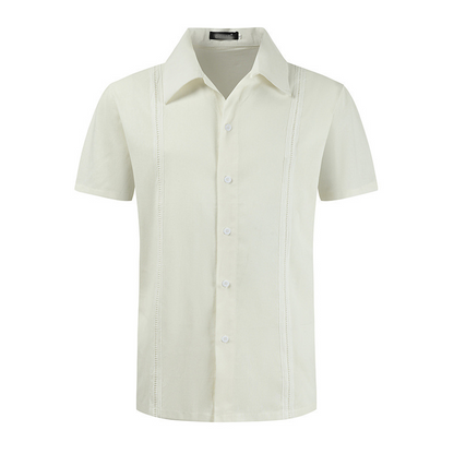 🎉 2026 Sale — Over 32,800 Sold!💞 Men's Short Sleeve Cuban Guayabera Shirt – Summer‑ready 👔
