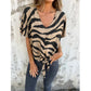 👚 2026 Sale — Over 44,000 Sold! ✨ Women's V‑Neck Tie‑Front Zebra Print T‑Shirt