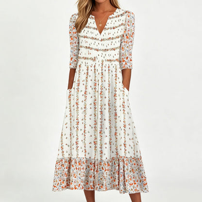 👗 2026 Sale — Over 38 700 Sold!🌸 Women's Casual V‑Neck Printed Dress