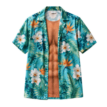 🎉 2026 Sale — Over 42 600 Sold!🌴 Men Hawaiian Shirt Tropical Floral Print Short‑Sleeve